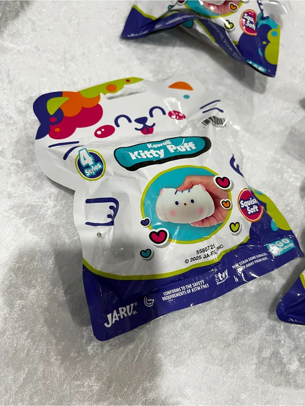 Lot of 4 Kawaii Squishy Soft Puffy Kitty Party Favor Kids Toy Age 3+
